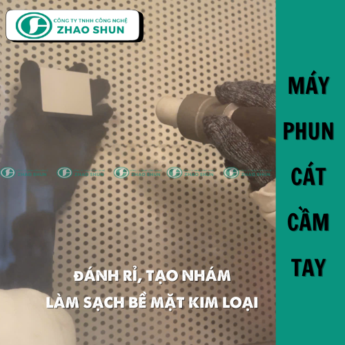 Máy phun cát cầm tay làm sạch bề mặt kim loại